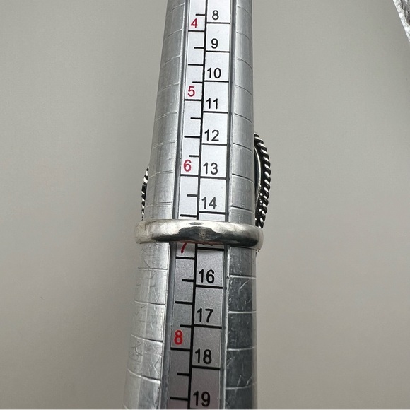 New Large Statement Blue Sodalite Stone Silver Overlay Ring Size 6.75 - Picture 8 of 9